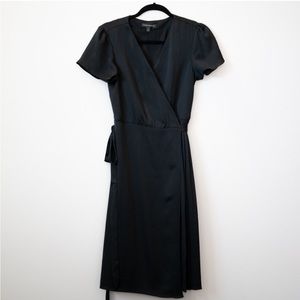 Banana Republic Cap Sleeve Black Wrap Dress